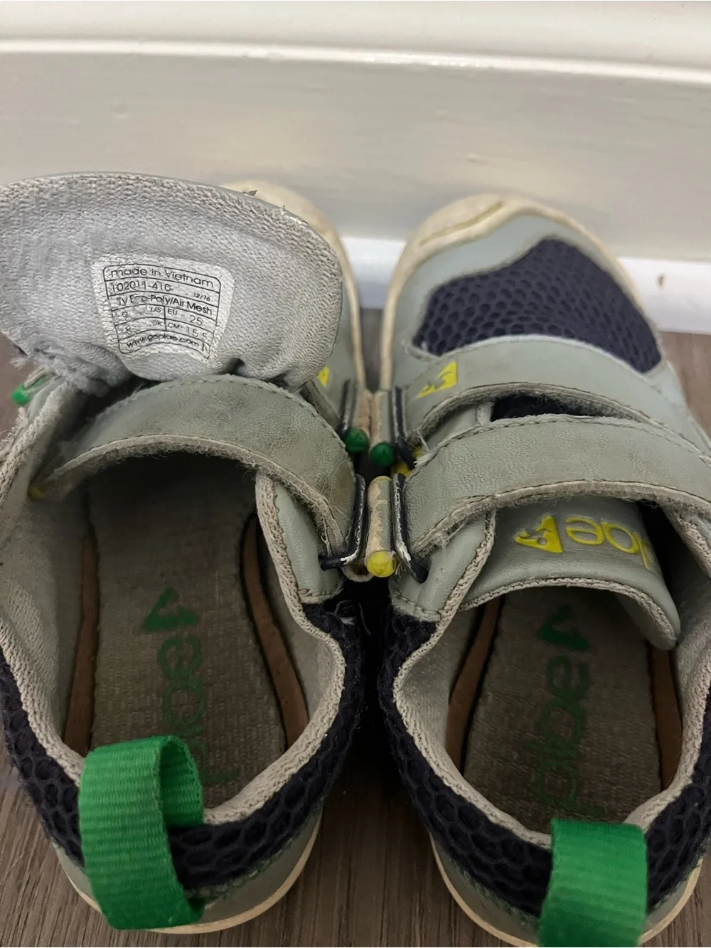 PLAE Grey and Navy Velcro Sneakers